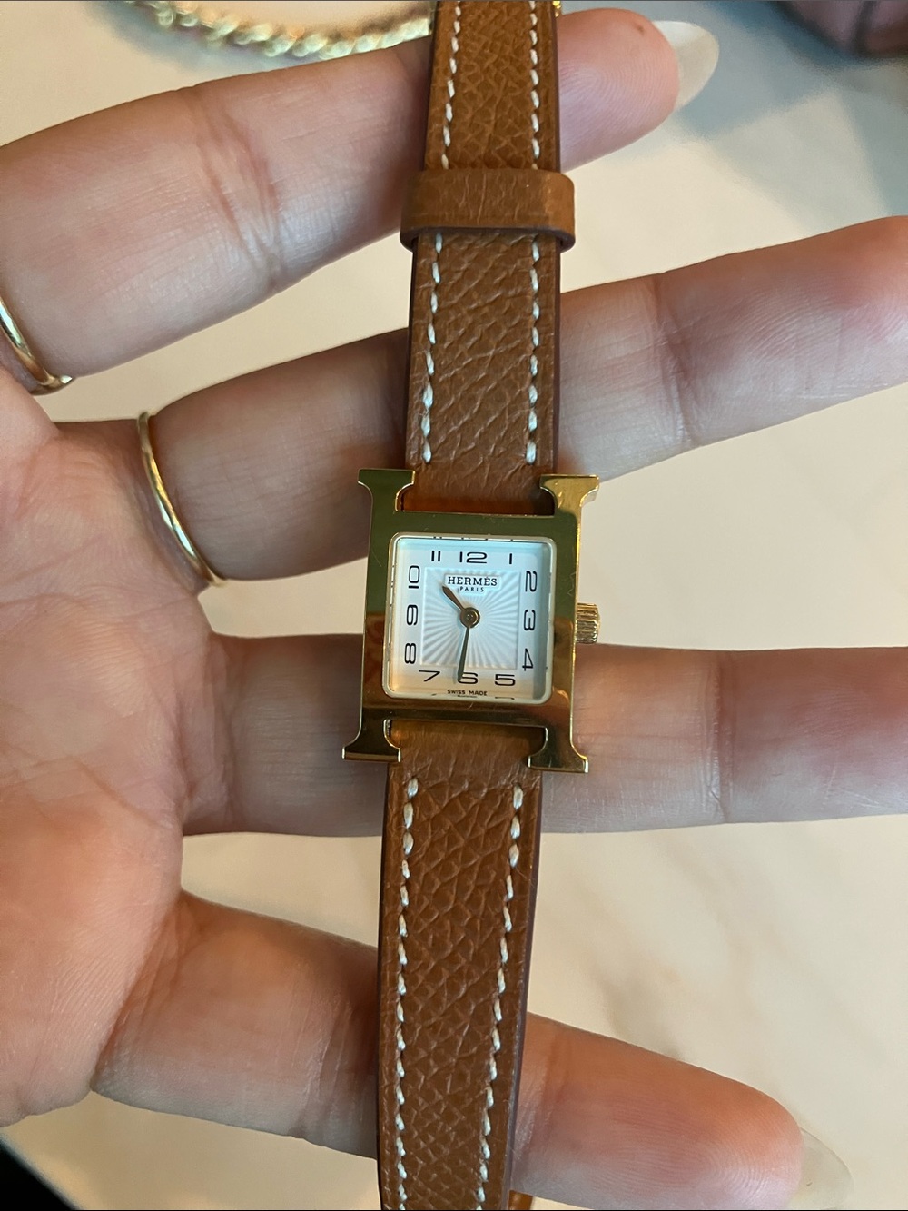 Hermes Heure H Gold Plated Steel Quartz 17mm Women’s Watch